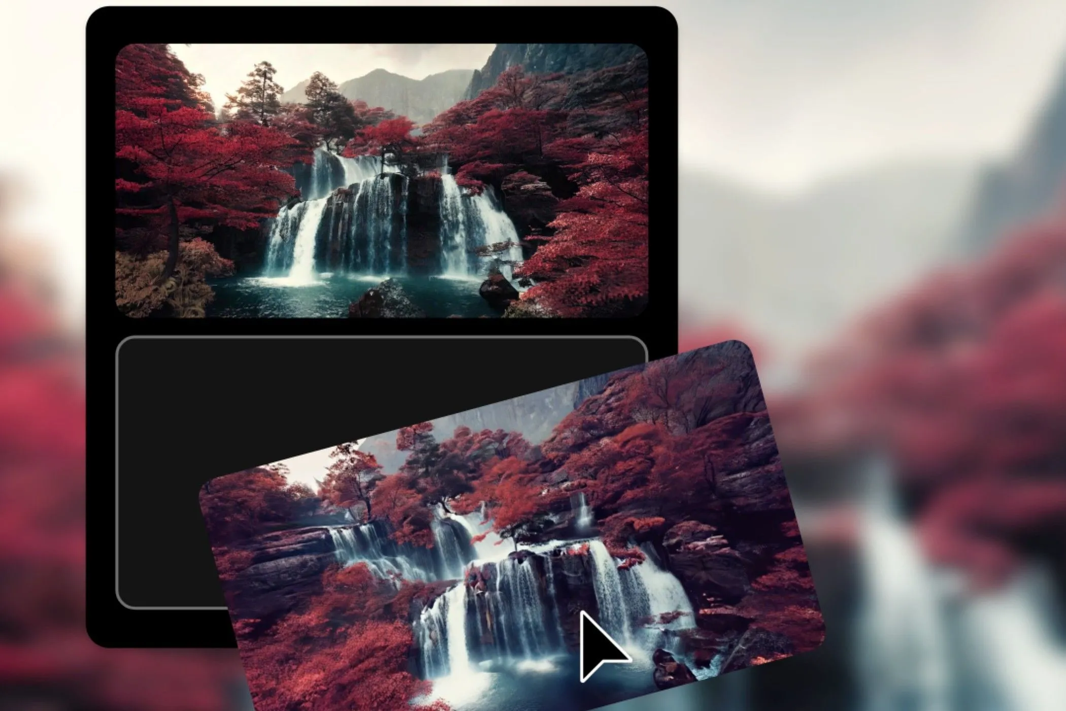 Video thác nước được tạo từ hai hình ảnh trong Adobe Firefly
