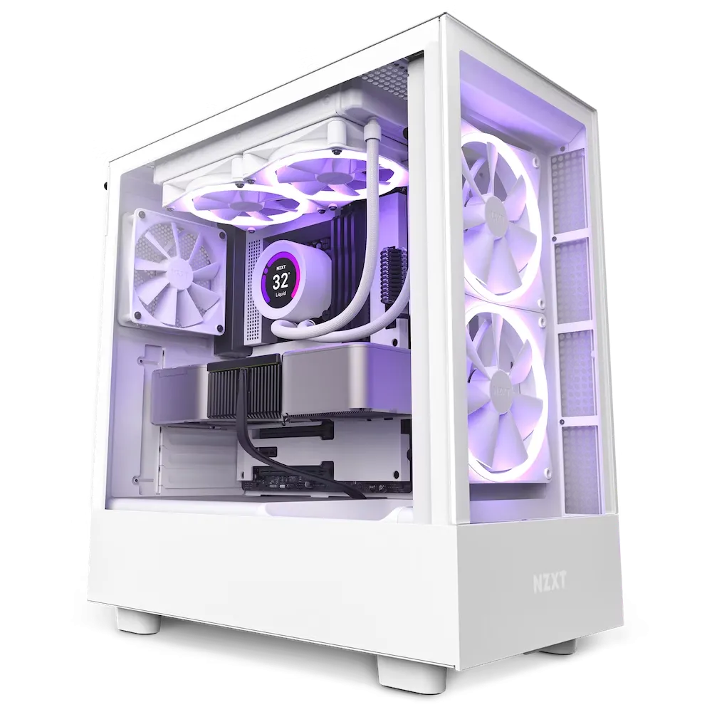 Vỏ case NZXT H5 Elite với thiết kế hiện đại và mặt kính cường lực.