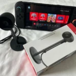 Webcam Nintendo Switch 2 Camera chính hãng, màu đen, đặt trên mặt phẳng, biểu tượng Switch 2 ở góc dưới bên trái