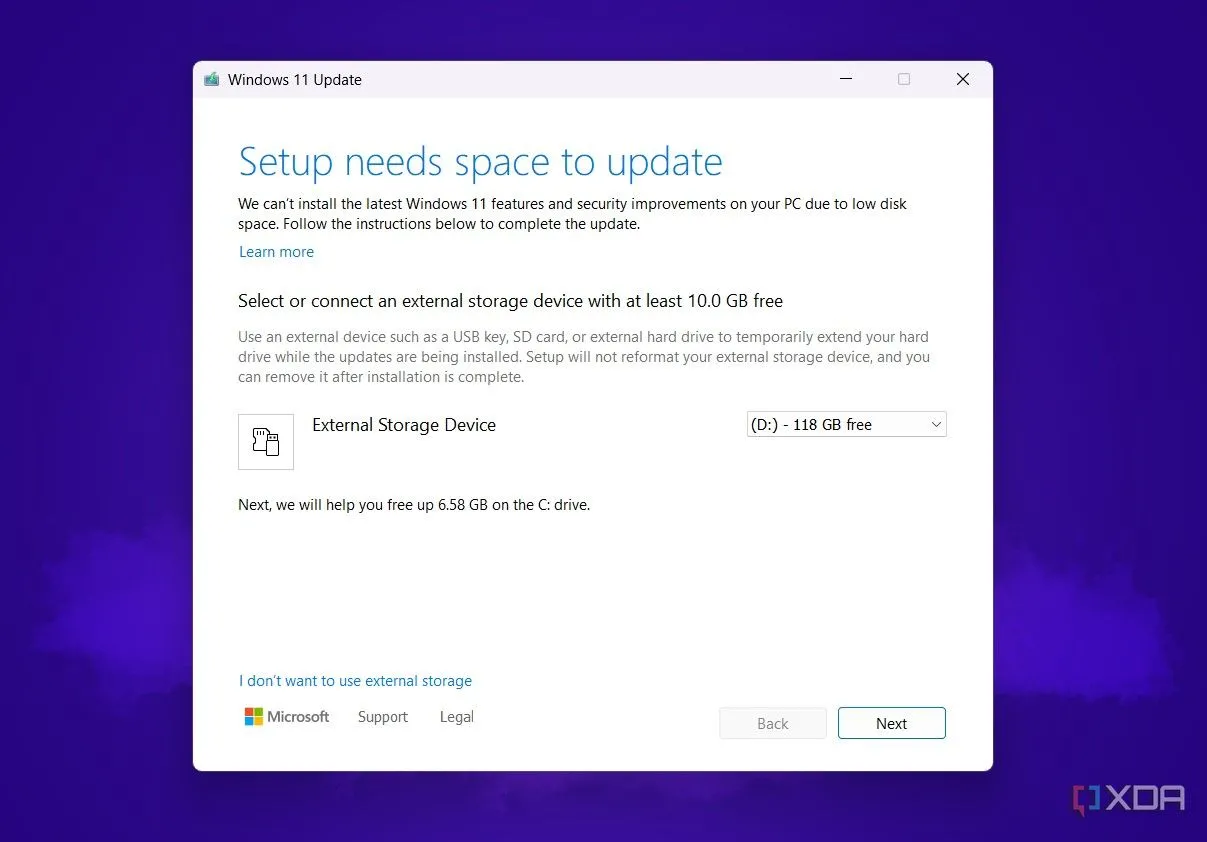 Windows 11 yêu cầu thêm dung lượng để cập nhật hệ thống